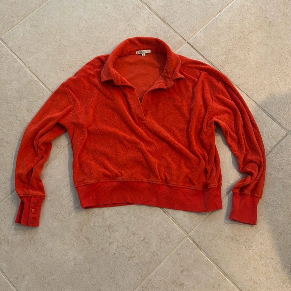 Z Supply orange crop terry pullover XS